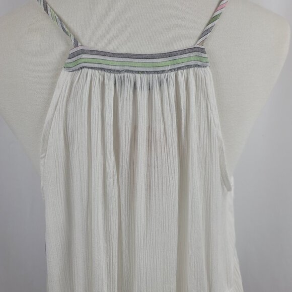 Doe & Rae Sleeveless Blouse Top Size Small White with Gray Stripe Hem NEW - Picture 13 of 16